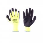 Povrstvené rukavice MARTY žluto-černé, v. 10"