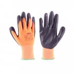 Povrstvené rukavice SANDY oranžovo-černé, v. 10...