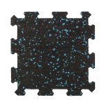 Černo-zelená gumová modulová puzzle dlažba (stř...