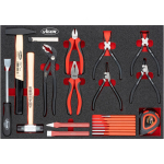 Sada kleští, kladiv a dlát v pěnové výplni, 21 ...