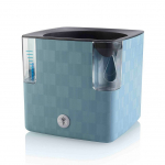 Samozavlažovací květináč Cobble 14cm ocelově modrá