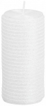Svíčka s flitry MagicHome bílá, 5x9,5cm
