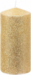 Svíčka s flitry MagicHome zlatá, 5,5x12cm