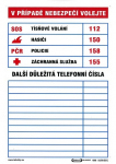 Tabulka důležitých telefoních čísel 210x297mm -...