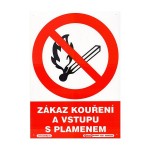 Tabulka - Zákaz kouření a vstupu s plamenem (pl...