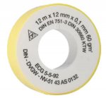 Těsnící teflonová páska 12 m × 12 mm × 0,1 mm, ...