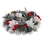 Věnec adventní MagicHome přírodní, bílý, 30cm
