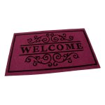 Vínová textilní vstupní rohož FLOMA Welcome - D...