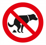 Zákaz venčení psů 210x210mm - samolepka