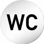 Znak rozlišovací "WC", Ø 75 mm, samol...